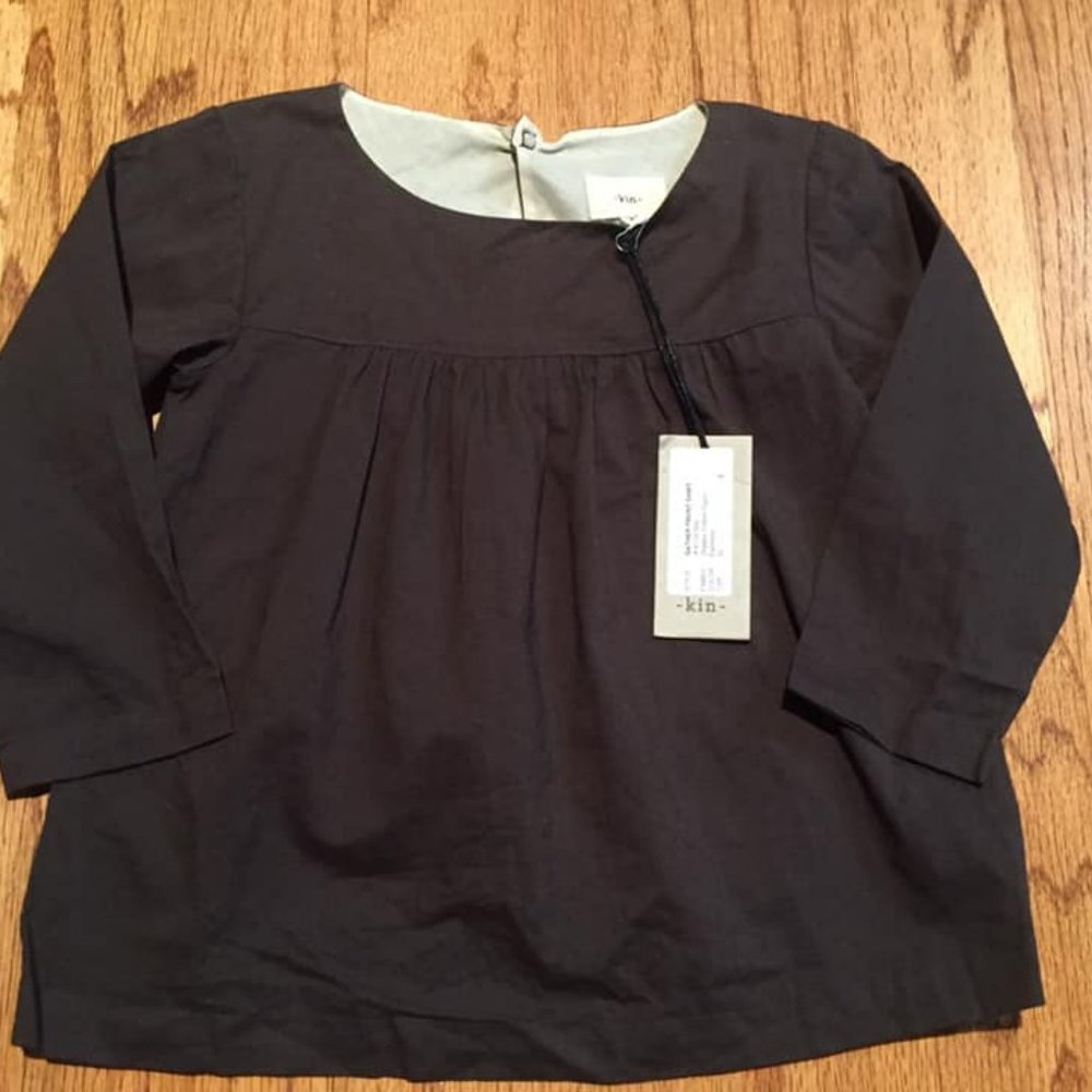 NWT-Kin gathered front shirt, size 2, orig $85,